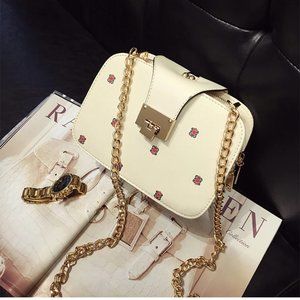 Leather Clutch Crossbody Bag | Floral Design